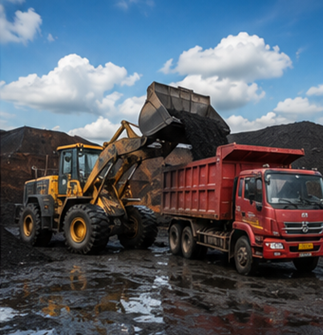 Coal mining truck at site